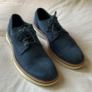 ECCO Oxford Men's Navy Suede Shoes